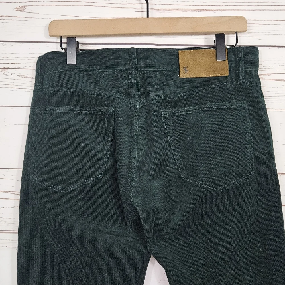 Todd Snyder | Slim 5 Pocket Dark Green Corduory Pant 30x32